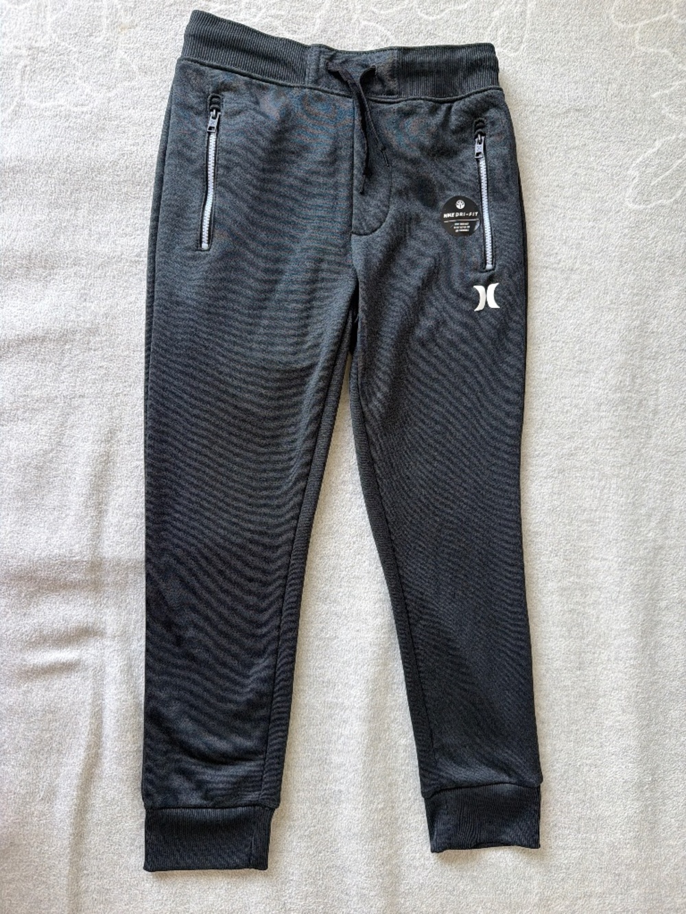 Hurley x Nike NWOT Dri-Fit Dark Grey Drawstring Zipper pocket Joggers